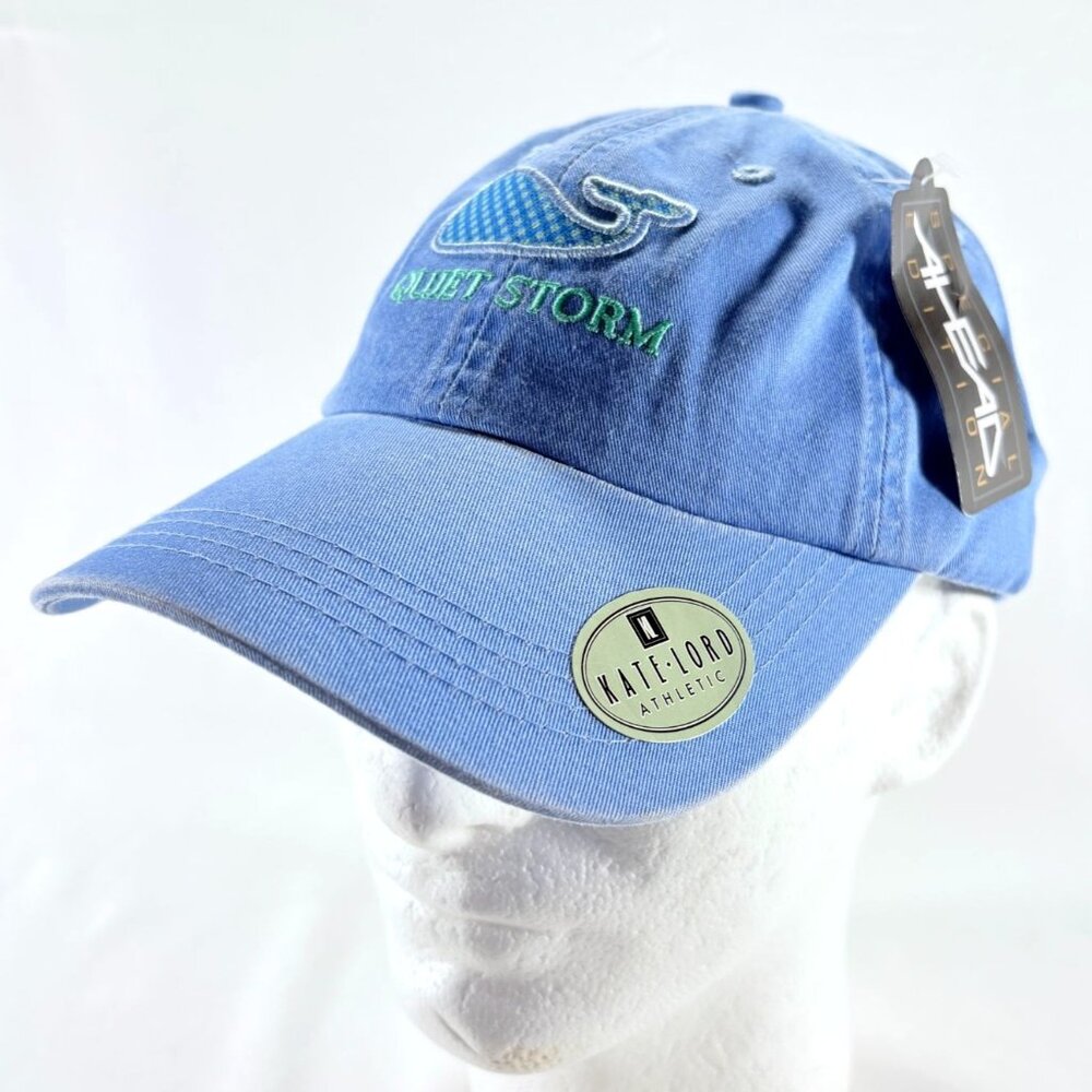 Quiet Storm Blue Embroidered Whale Hilton Head Kate Lord Ahead Cap Hat